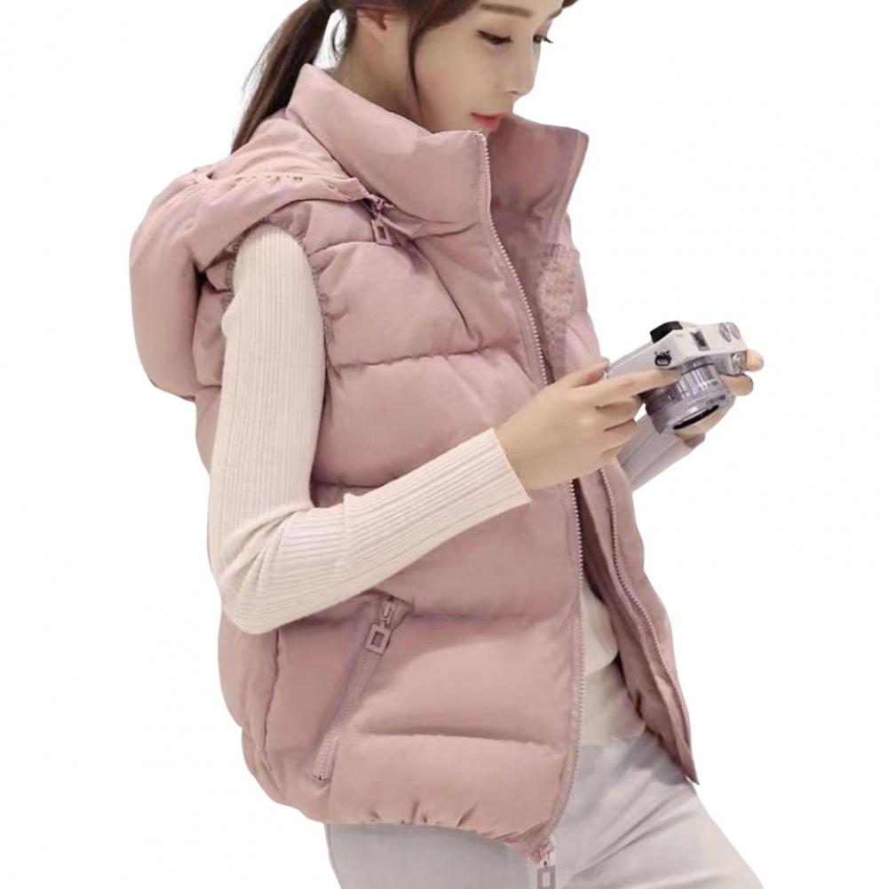 Down Vest Ultralight - 여성 민소매 포켓 후드 조끼 코트