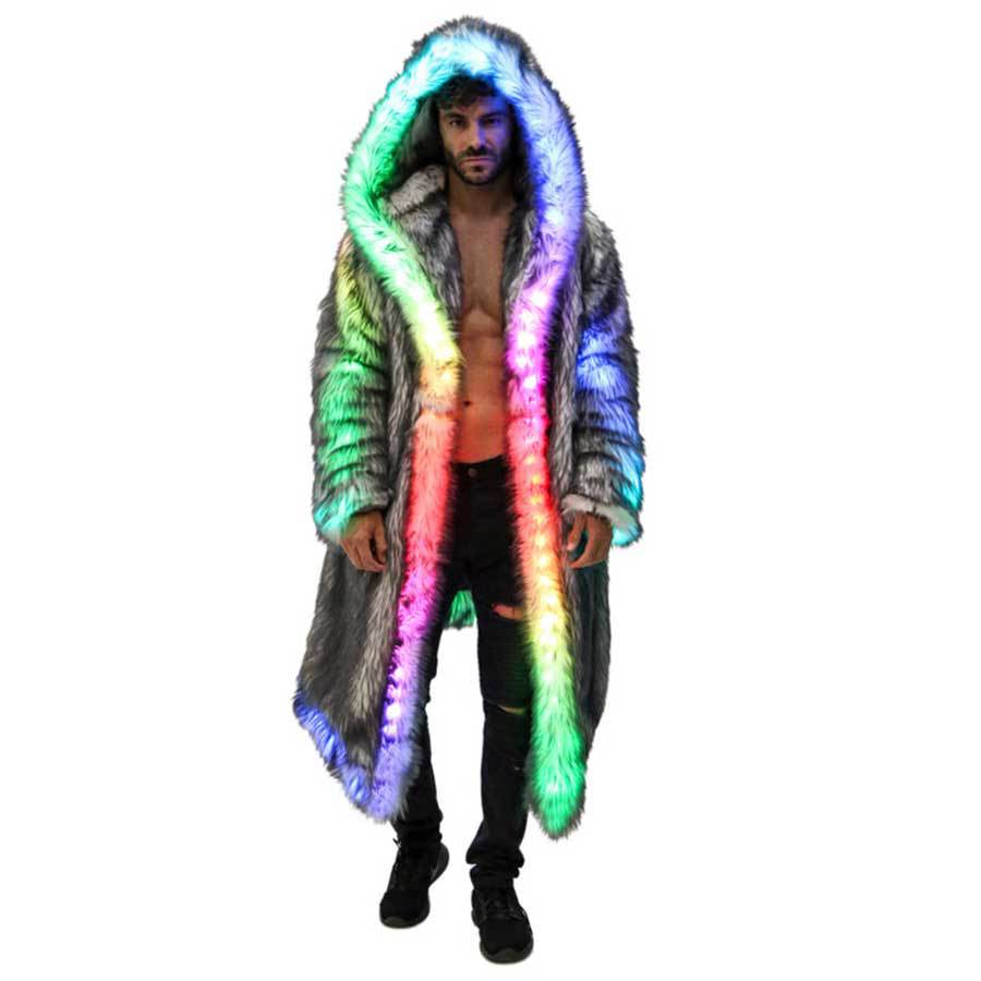 Winter Clothing Pk - 가짜 모피 코트 남자 후드 겉옷