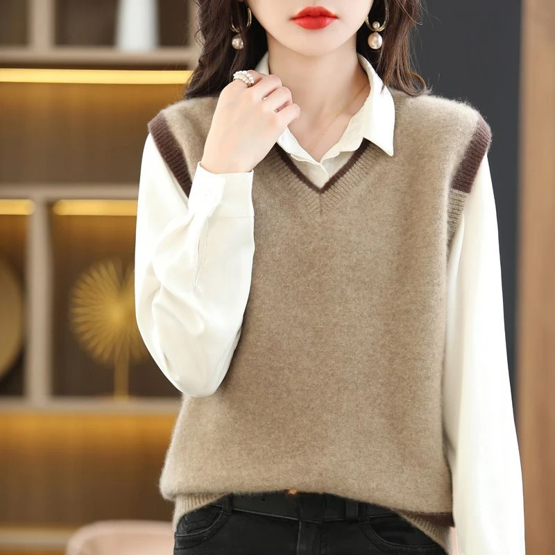 Winter Clothing Trends 2025 Women'S - 여성용 스웨터 빈티지 솔리드 민소매 조끼