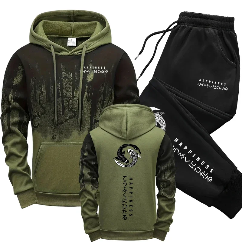 Winter Clothing Stores - 일본 패션 남성 트랙수트 후드티 스웨트팬츠