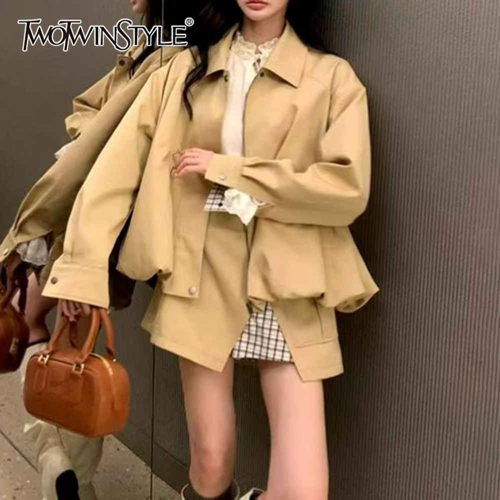 투윈스티일 카크색 스플라이스 포켓 투피스 세트 여성 라 - Winter Clothing Pk 리뷰 및 가격