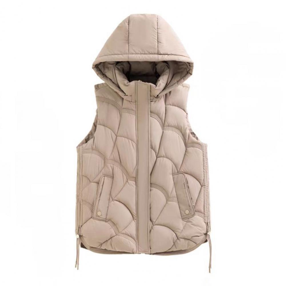스탠드 칼라 후드 민소매 디자인 여성 코튼 조끼 코트, - Down Vest Ultralight 리뷰 및 가격
