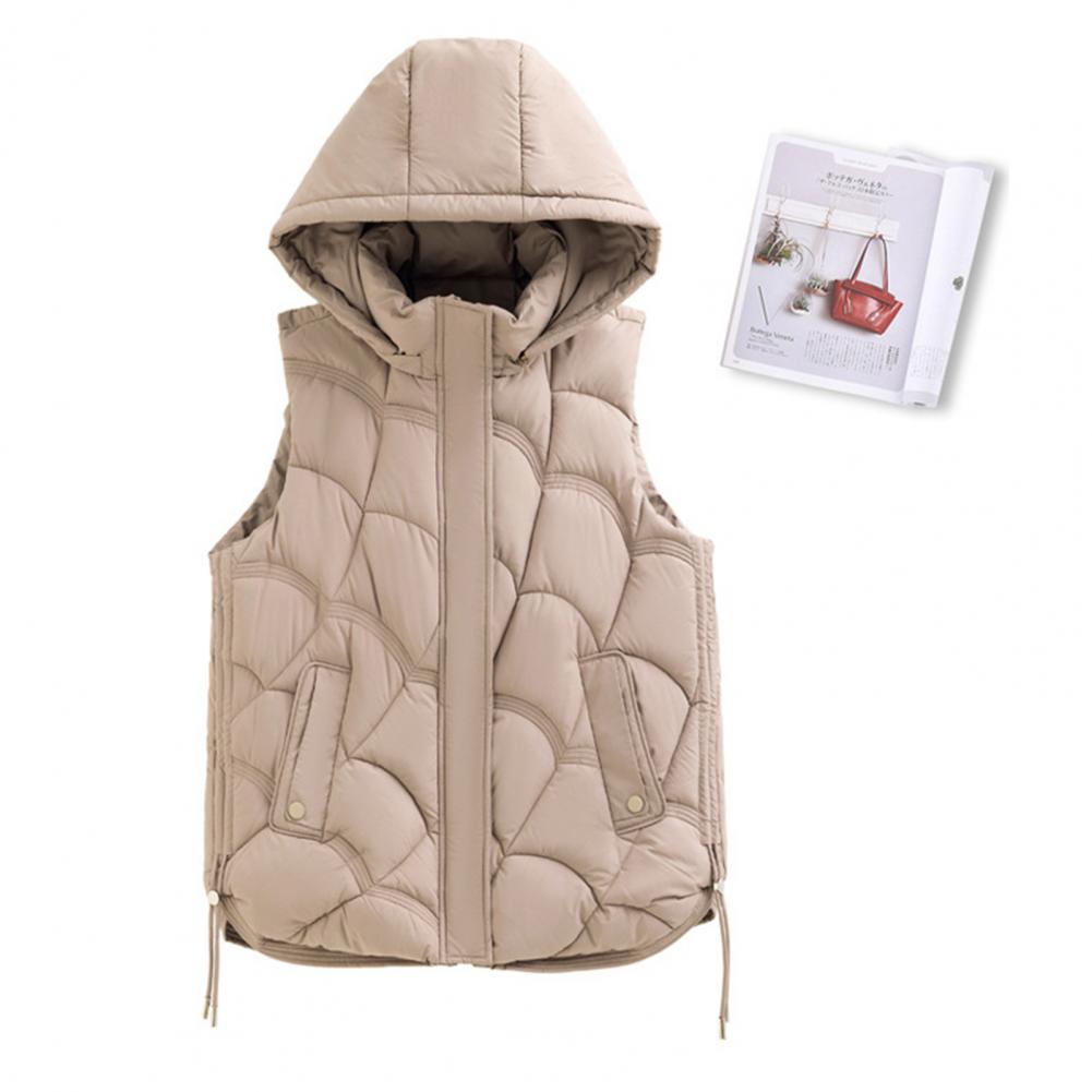 스탠드 칼라 후드 민소매 디자인 여성 코튼 조끼 코트, - Down Vest Ultralight 리뷰 및 가격