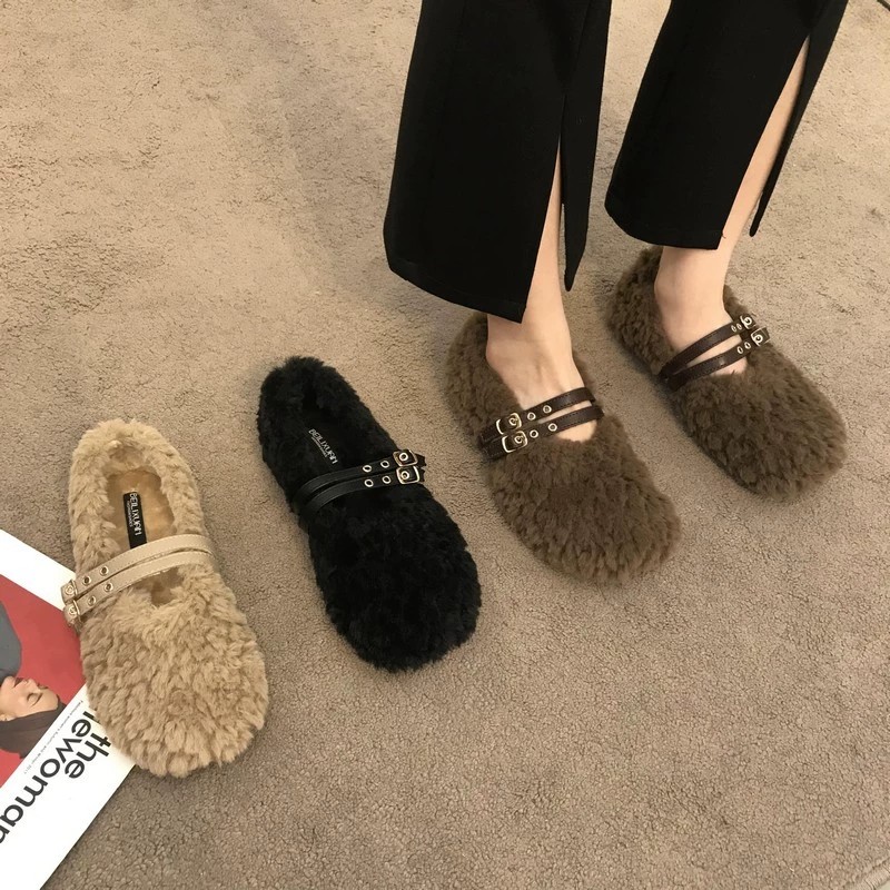 디자이너 따뜻한 면 여성 플랫 슈즈 여성 발레 로퍼 얕 - Winter Clothing Women'S 리뷰 및 가격