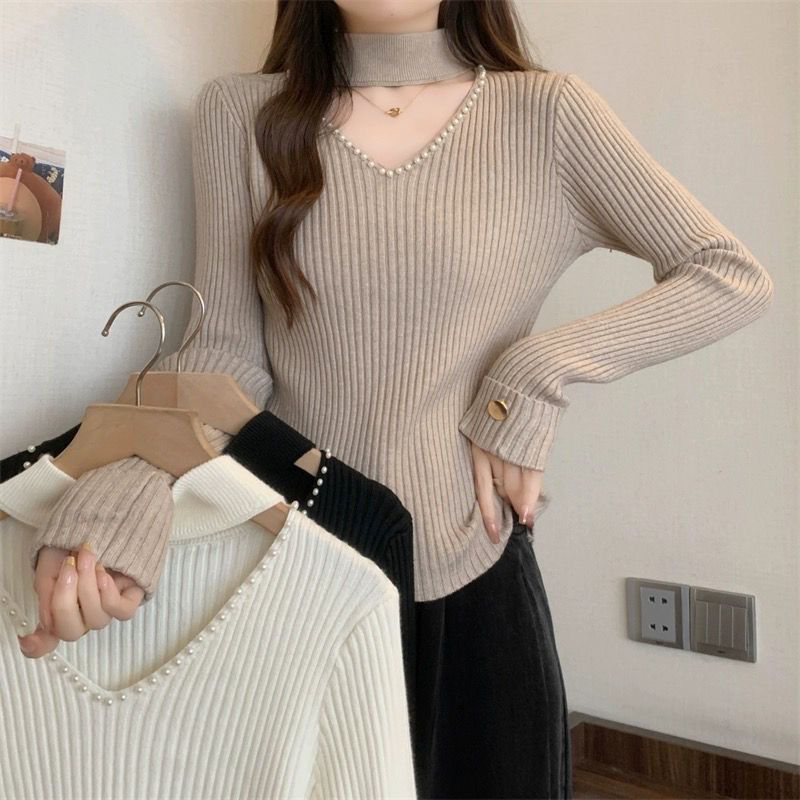 여성용 비즈 장식 트렌디 니트 스웨터, 긴 소매 젊은  - Winter Clothing Trends 2025 Women'S 리뷰 및 가격