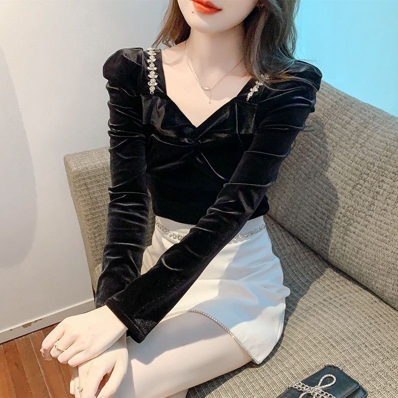 슬림 핏 벨벳 여성 셔츠 및 블라우스 신상 2025 스 - Winter Clothing Trends 2025 Women'S 리뷰 및 가격