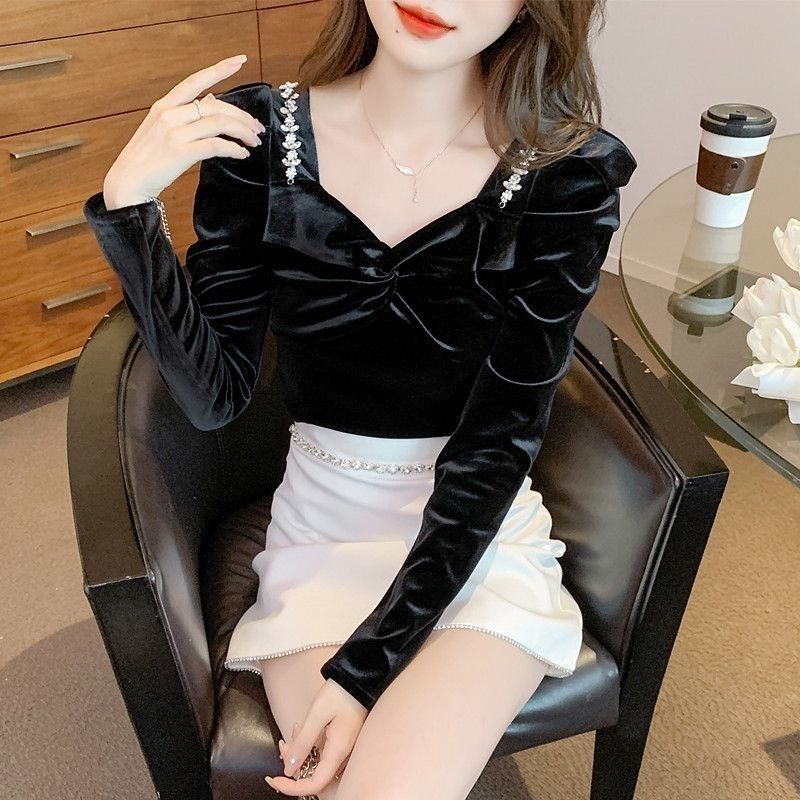 슬림 핏 벨벳 여성 셔츠 및 블라우스 신상 2025 스 - Winter Clothing Trends 2025 Women'S 리뷰 및 가격