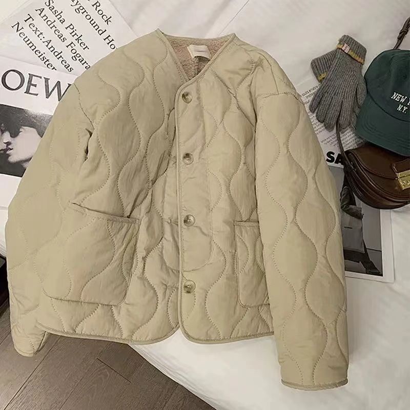 가을 겨울 퀼트 자켓 버튼 양털 코튼 코트 여성 의류  - Winter Clothing Trends 리뷰 및 가격