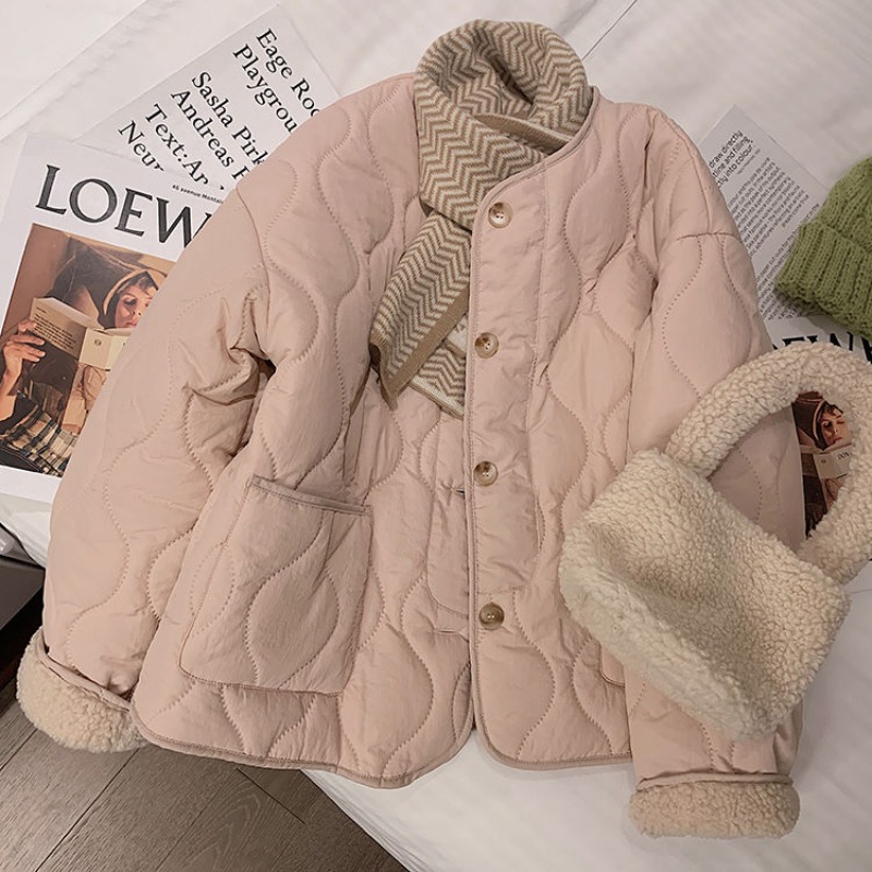 가을 겨울 퀼트 자켓 버튼 양털 코튼 코트 여성 의류  - Winter Clothing Trends 리뷰 및 가격