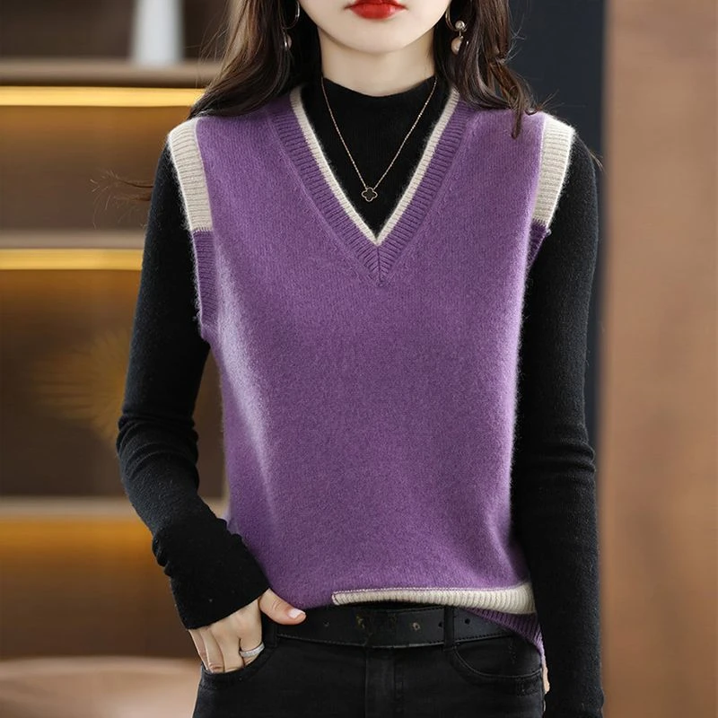 여성용 스웨터 빈티지 솔리드 민소매 조끼 가을 겨울 신 - Winter Clothing Trends 2025 Women'S 리뷰 및 가격