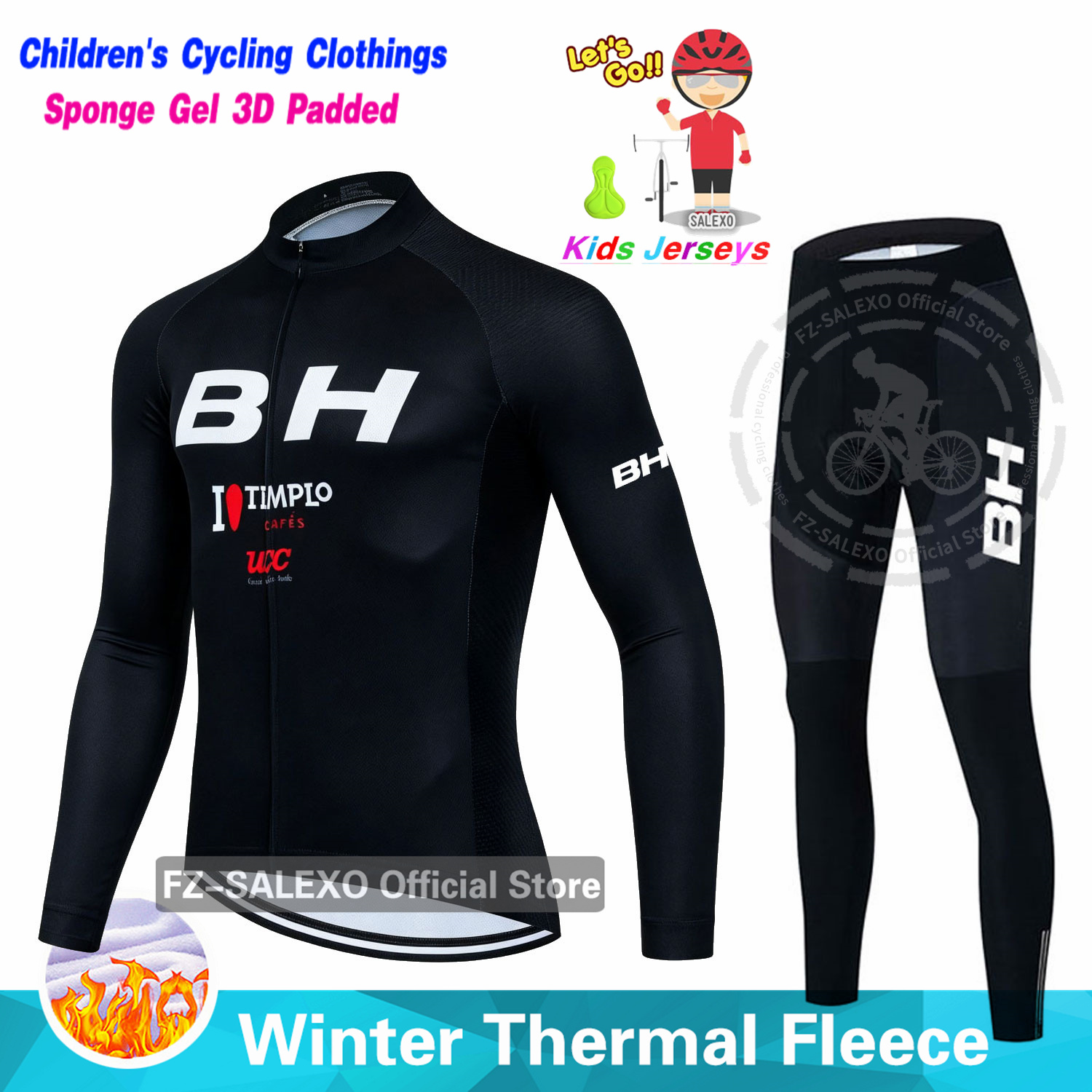 BH 겨울 어린이 사이클링 저지 세트 어린이 열 플리스 - Winter Clothing Kids Sale 리뷰 및 가격