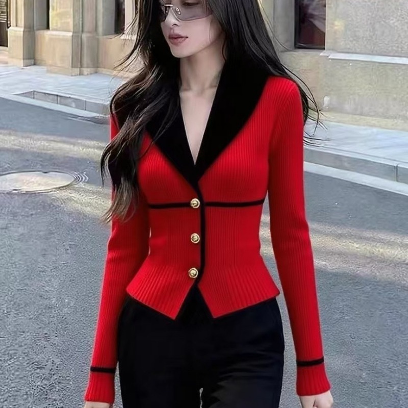 한국 슬림 숏 스웨터 상의, 긴팔 코트, 럭셔리 하이엔 - Winter Clothing Trends 리뷰 및 가격