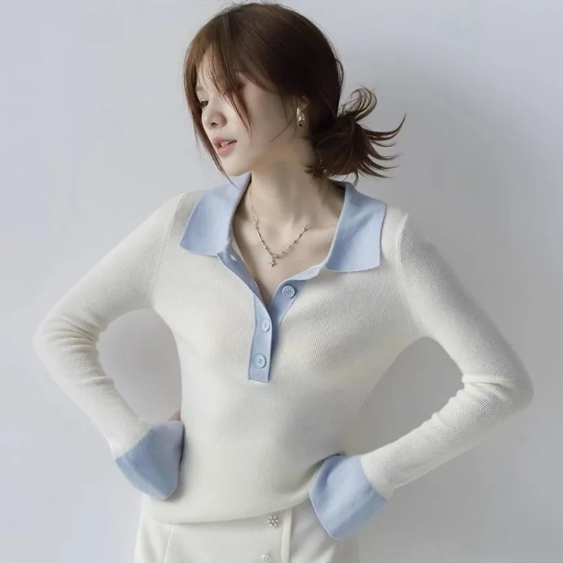 여성용 폴로 넥 티셔츠, 칼라 포함, 한국 의류, 저렴 - Winter Clothing Trends 2025 Women'S 리뷰 및 가격
