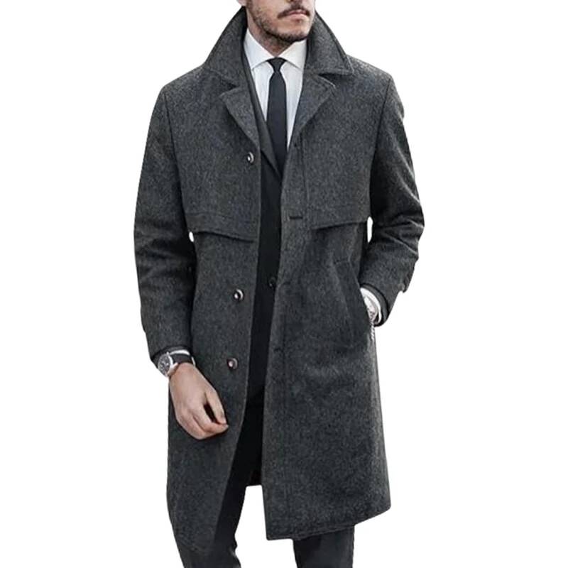 남성 라펠 코트 오피스 스트리트 캐주얼 수트 울 혼방  - Winter Clothing Taiwan 리뷰 및 가격
