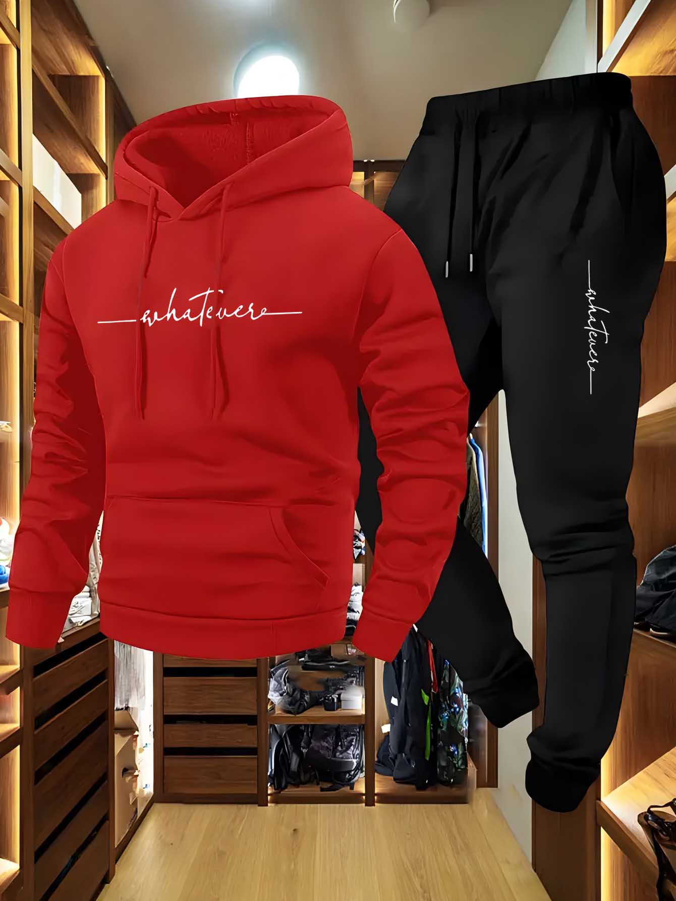 남성용 2피스 플리스 트랙수트 두꺼운 후드티와 바지 따 - Winter Clothing Trends 리뷰 및 가격