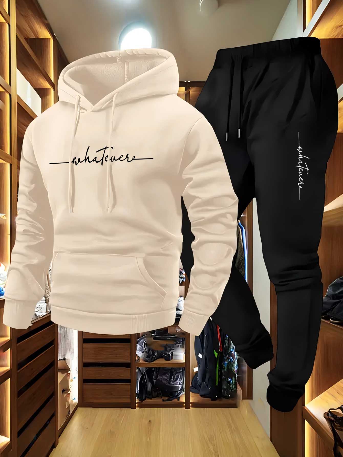 남성용 2피스 플리스 트랙수트 두꺼운 후드티와 바지 따 - Winter Clothing Trends 리뷰 및 가격